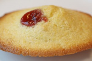 Raspberry Corn Madeleines