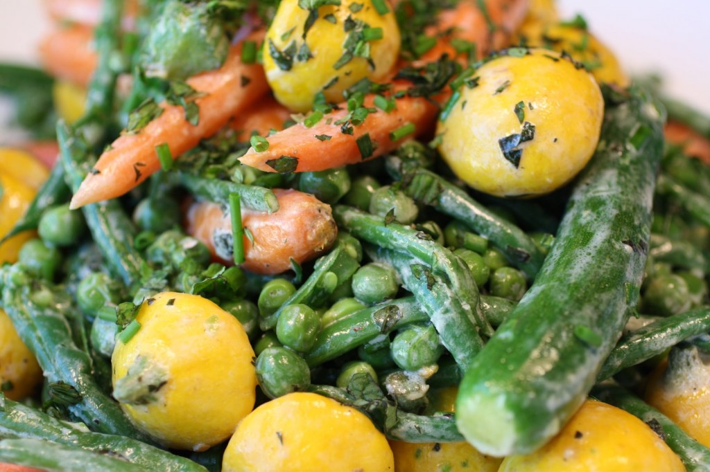 Spring Vegetables with Crème Fraîche and Chives