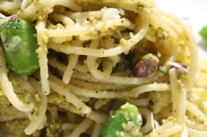 Spaghetti with Pistachio Pistou