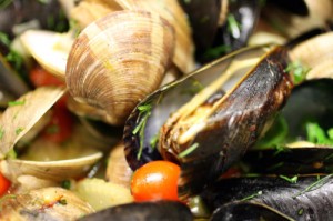 Spicy Marseilles Clams and Mussels