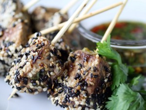 Sesame Tenderloin Skewers