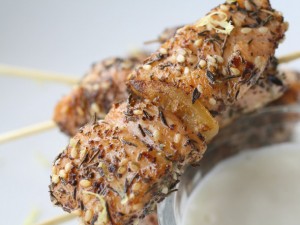 Za'atar Salmon Kebabs