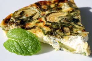 Zucchini Mint Goat Cheese Omelet