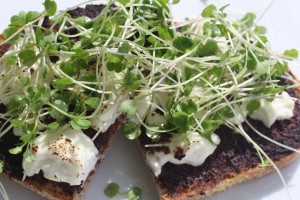 Tapenade and Goat Cheese Tartine