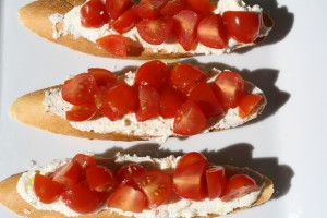 Boursin and Tomato Mini Tartines