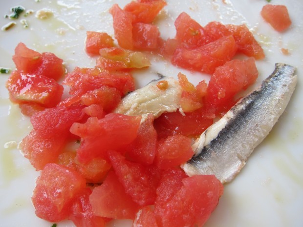 Tomato Tartare with Anchovies