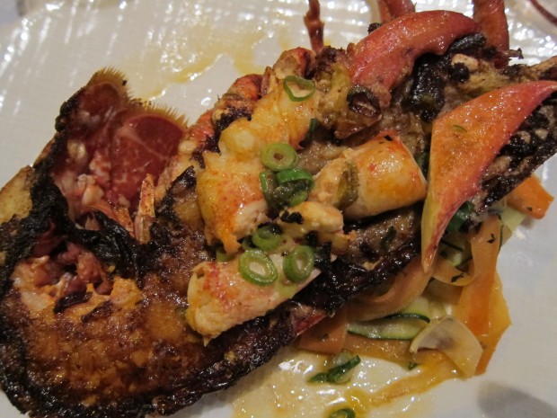 Broiled Breton Lobster with Ribbons of Vegetables