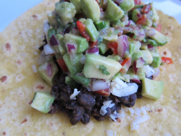 Eva's Chunky Guacamole on my Black Bean Taco