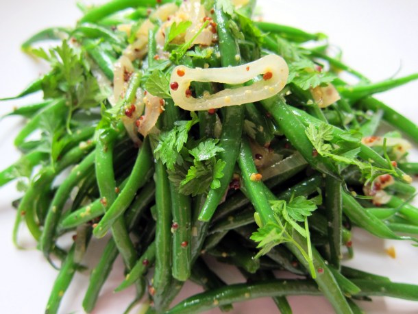 Warm Green Bean Salad with Shallots and Mustard