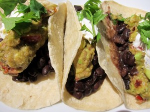 Guacamole and Black Bean Tacos