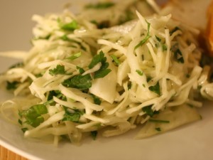 Green Cabbage and Parsley Slaw