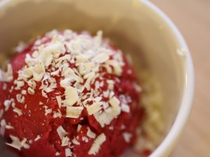 Raspberry-Rose Sorbet with White Chocolate