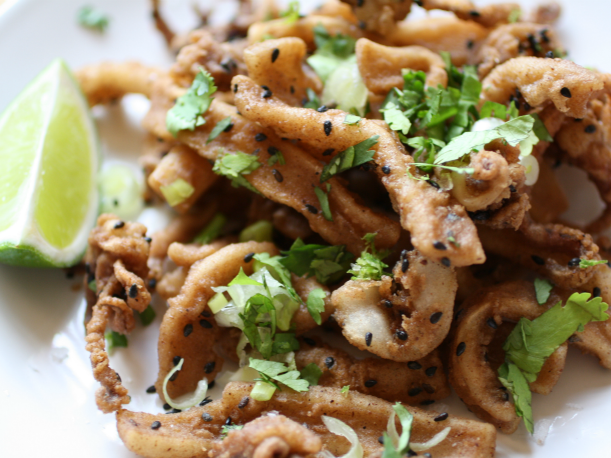 Five-Spice Fried Calamari with Sesame and Lime