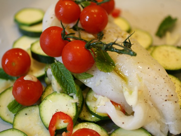 Uncooked Cod en Papillote