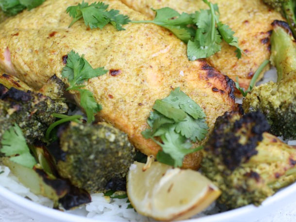 Tandoori Salmon with Broccoli Zoom