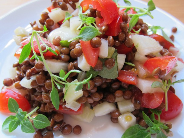 Lentil Salad with Fennel, Apple, and Herbs