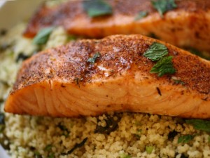 Blackened Salmon with Coconut Couscous