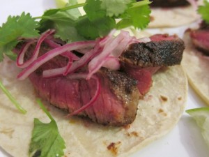 Filet and Pickled Onion Tacos