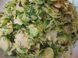 Warm Roasted Shredded Brussels Sprouts Salad