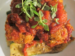 Turkey Meatballs with Grilled Zucchini