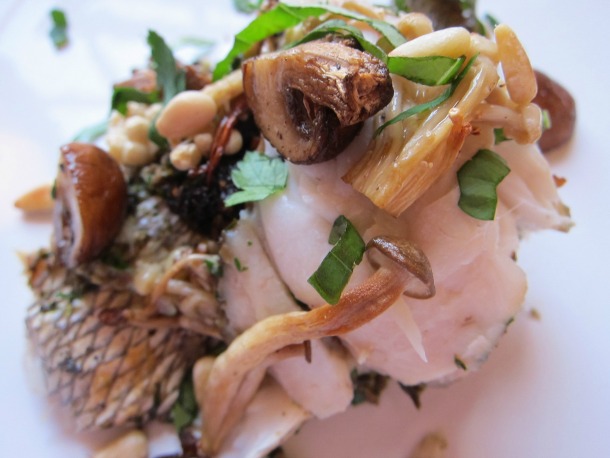 Sea Bream with Roasted Mushrooms