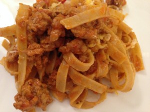 Whole Wheat Tagliatelle with Turkey Bolognese