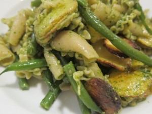 Whole Wheat Pasta Spinach Pesto Haricots Verts Rosemary Potatoes