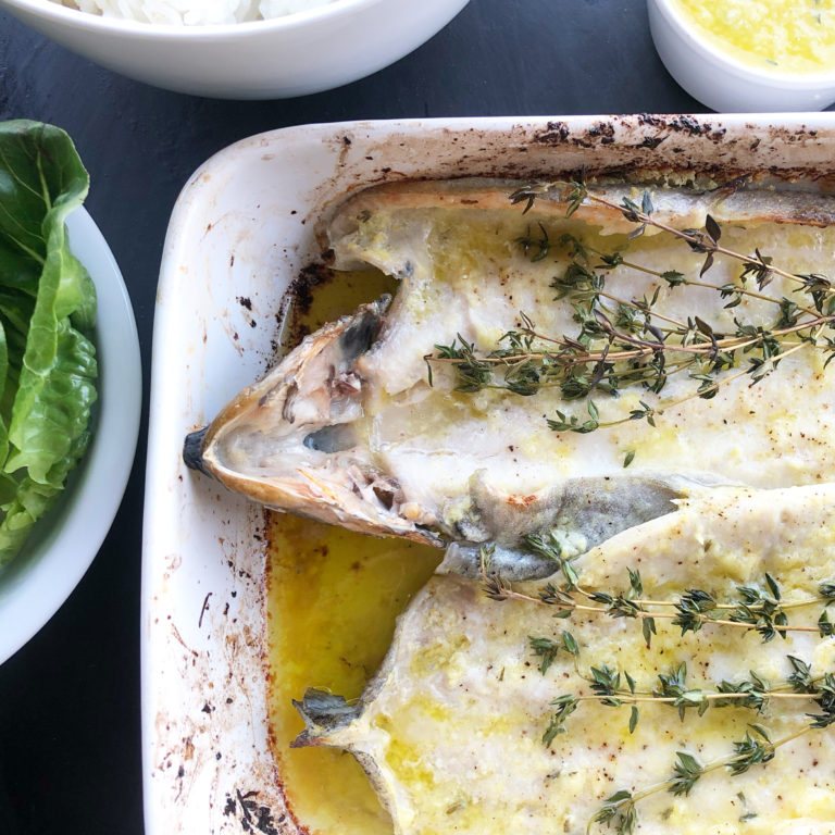 WholeLemon Zinger Sauce with Thyme and Roasted Trout French Revolution